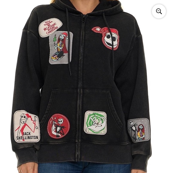 Disney Nightmare Before Christmas Multi-patch Full Zip Women's XL Hoodie NWT - Picture 11 of 11